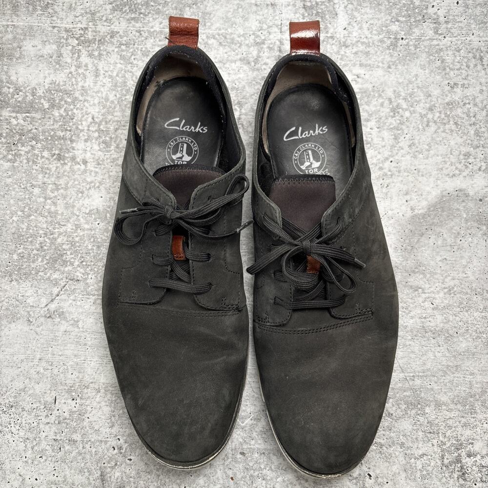 Clarks TOR England Trigenic Black Nubuck Men Size 9.5 Lightweight Casual Shoe